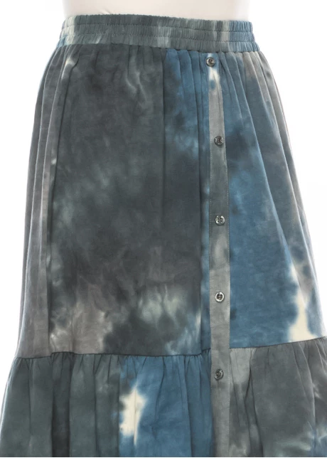 Blue Haven Tie-Dye Midi Skirt