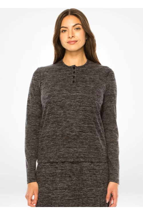 Charcoal Comfort Heathered Long Sleeve Tee