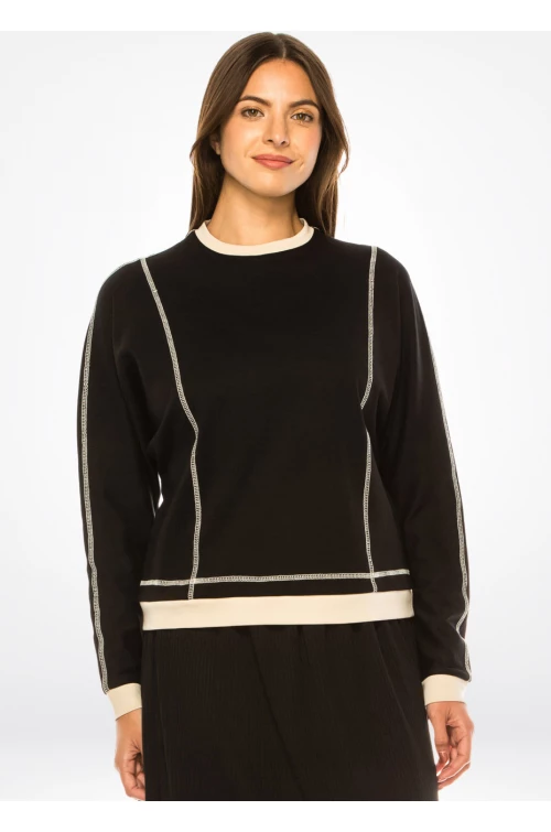 Classic Black & White Trimmed T-Shirt