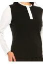 Black & White Button Accent Top