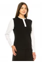 Black & White Button Accent Top