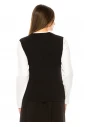Black & White Button Accent Top