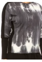 Charcoal Swirl Tie-Dye Long Sleeve Top