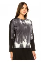 Charcoal Swirl Tie-Dye Long Sleeve Top