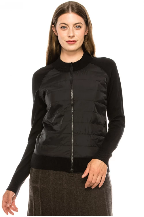 Black Zip Up Puffer Jacket