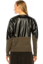 Olive & Leather Top