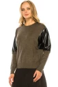Olive & Leather Top