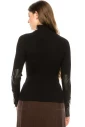 Black Turtle Neck with Button Sleeves