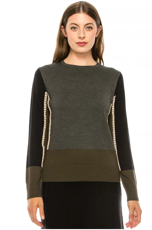 Side-Piping Sweater