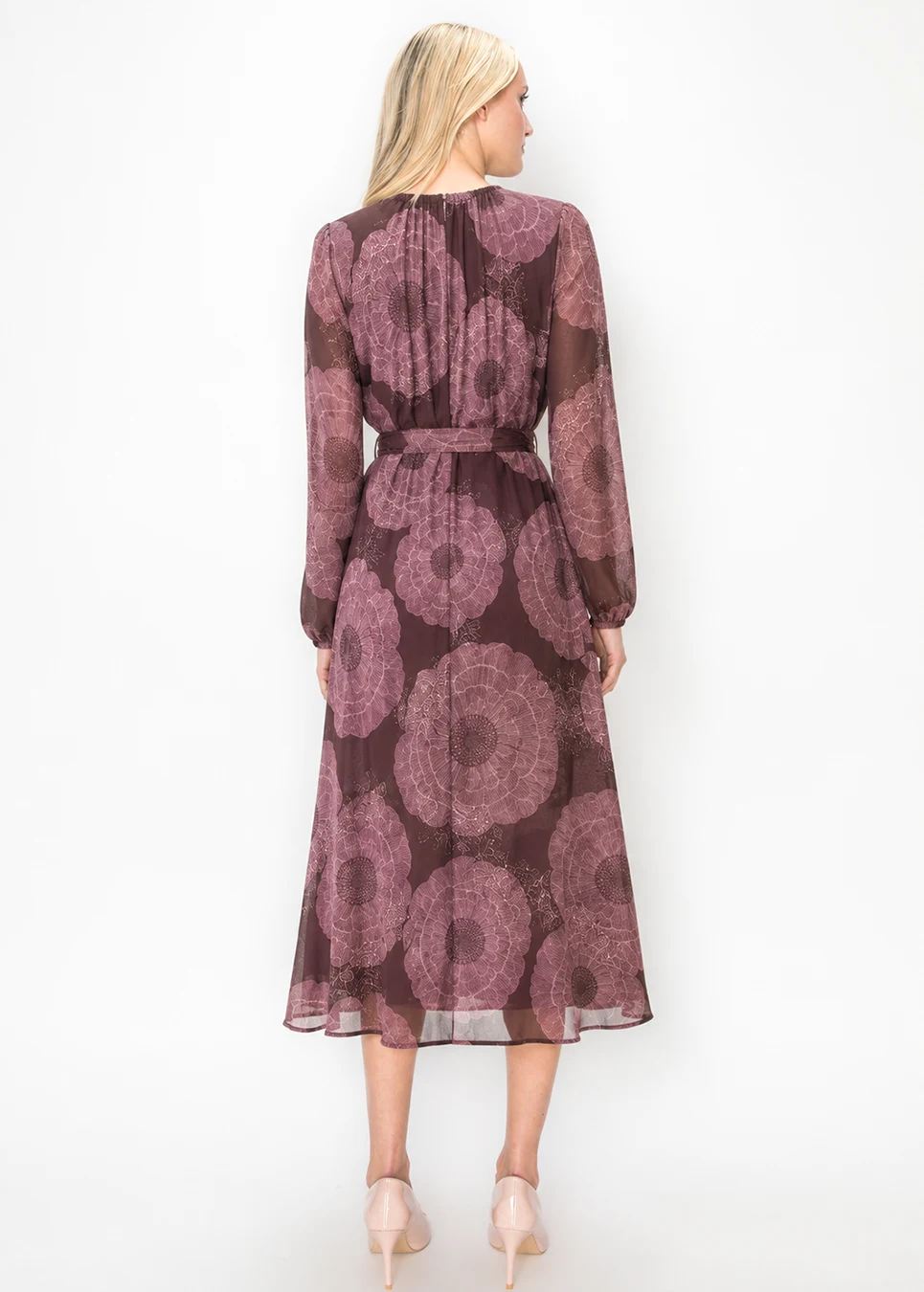 burgundy floral dress with sleeves Chiffon Tie Belt | Modest Women Clothing Birthday Girl Smocked Dress bfupto30 One shoulder on dress Crystal trim:Gold