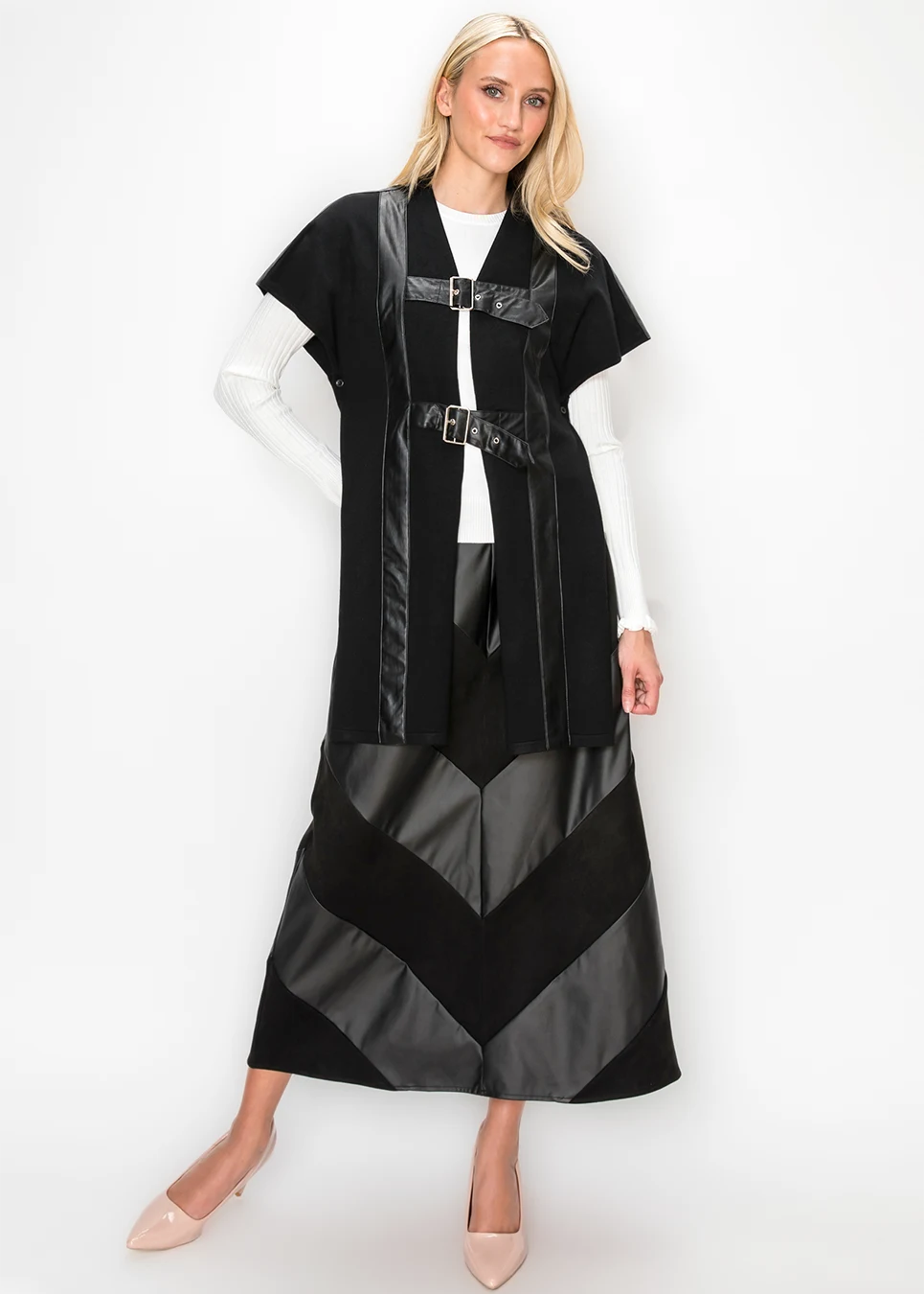 Black Longline Vest with Side Slits | Modest Women Clothing - YAL