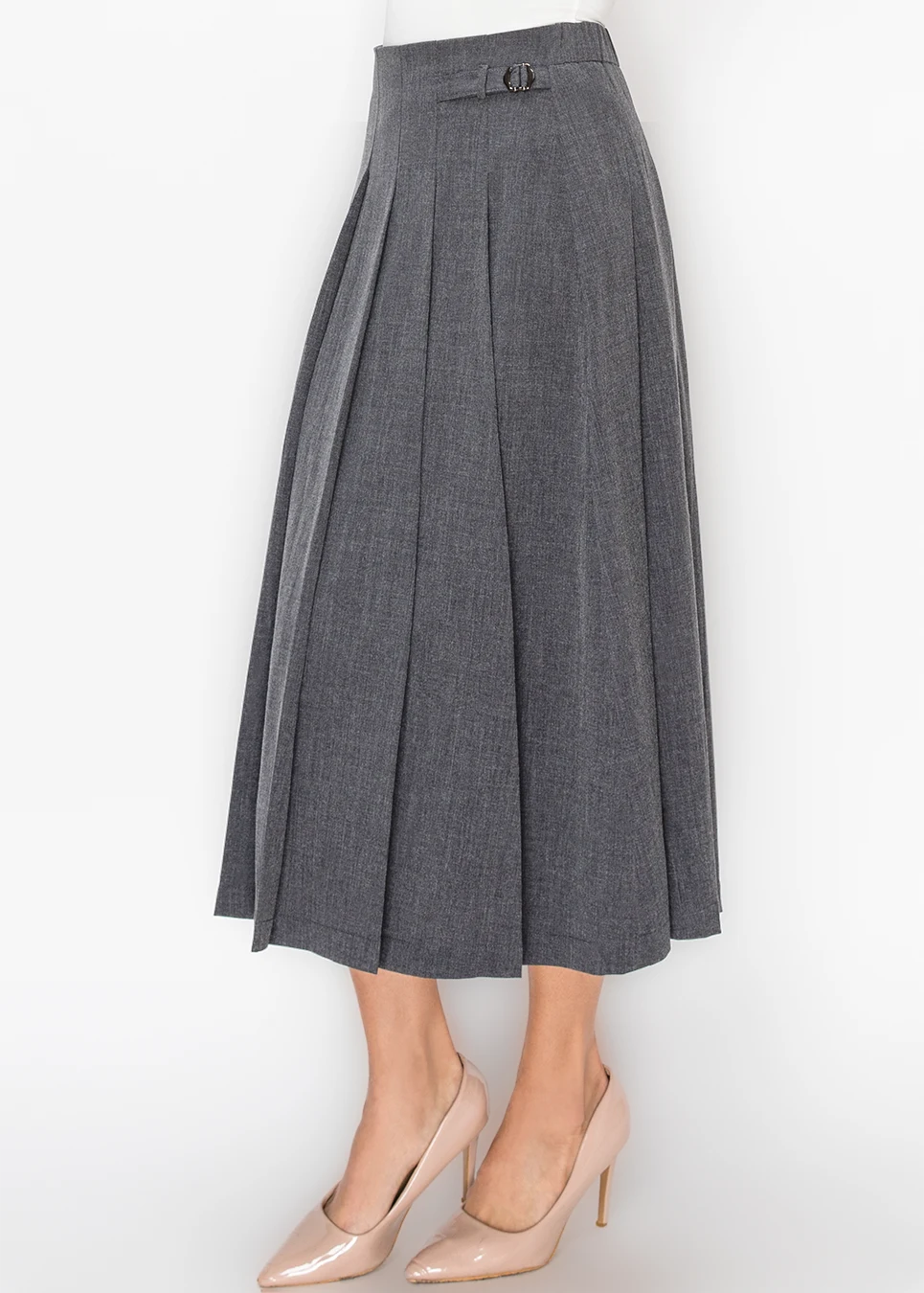 Pleated Skirt in Heather Grey | Modest Women Clothing - YAL New York