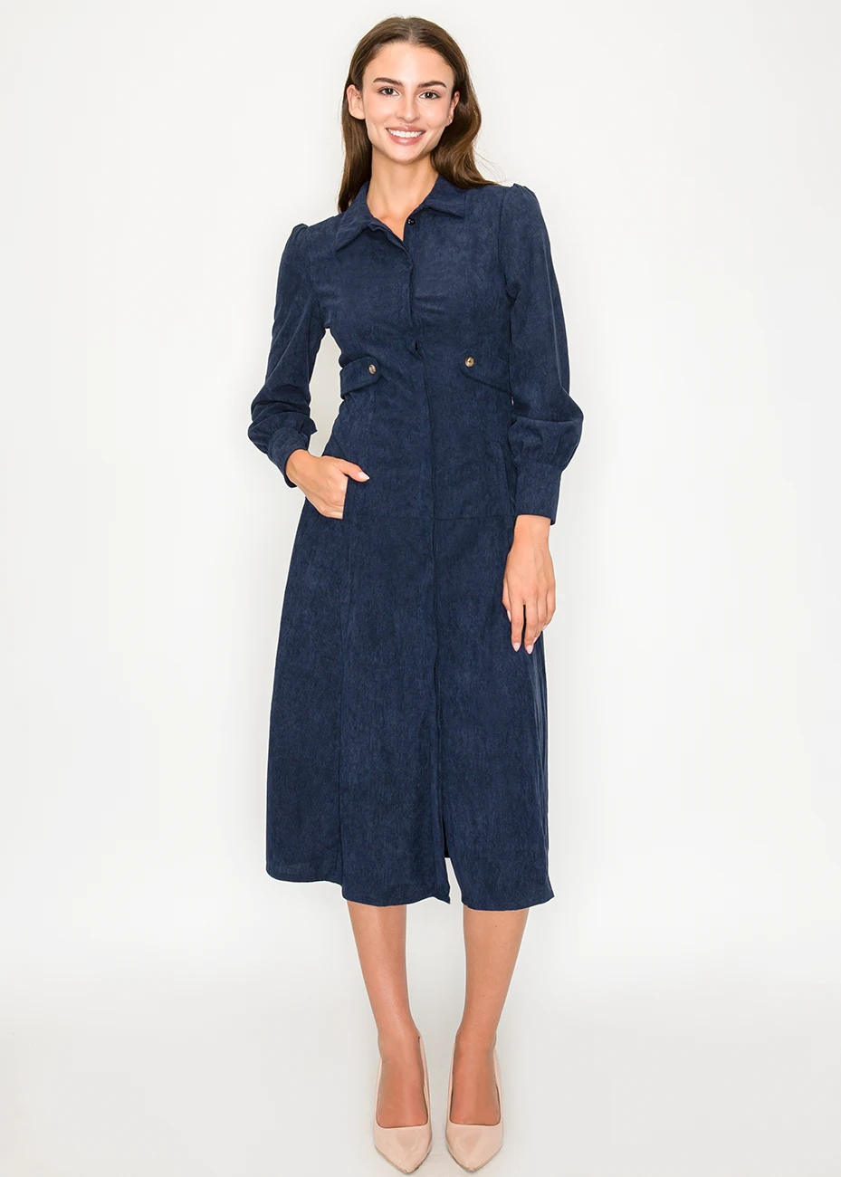 blue spice corduroy dress Kaci Corduroy Dress – Hipster Row main image 1