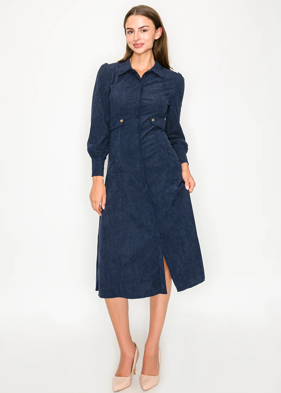 navy blue shirt dress with belt Mersea Women's Hermosa Linen Shirt Dress in Navy
