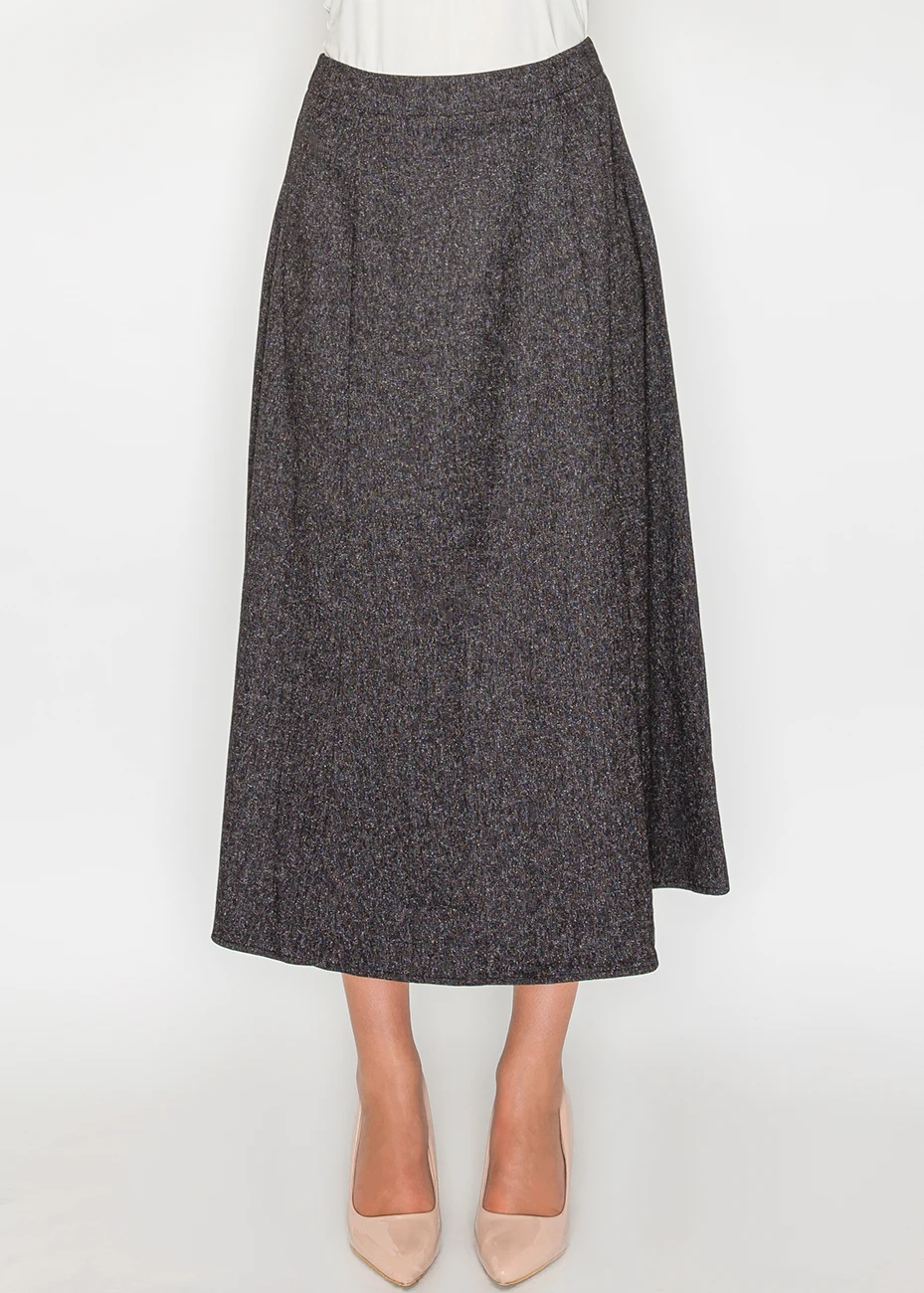 Dark Charcoal A-Line Midi Skirt | Modest Women Clothing - YAL New York