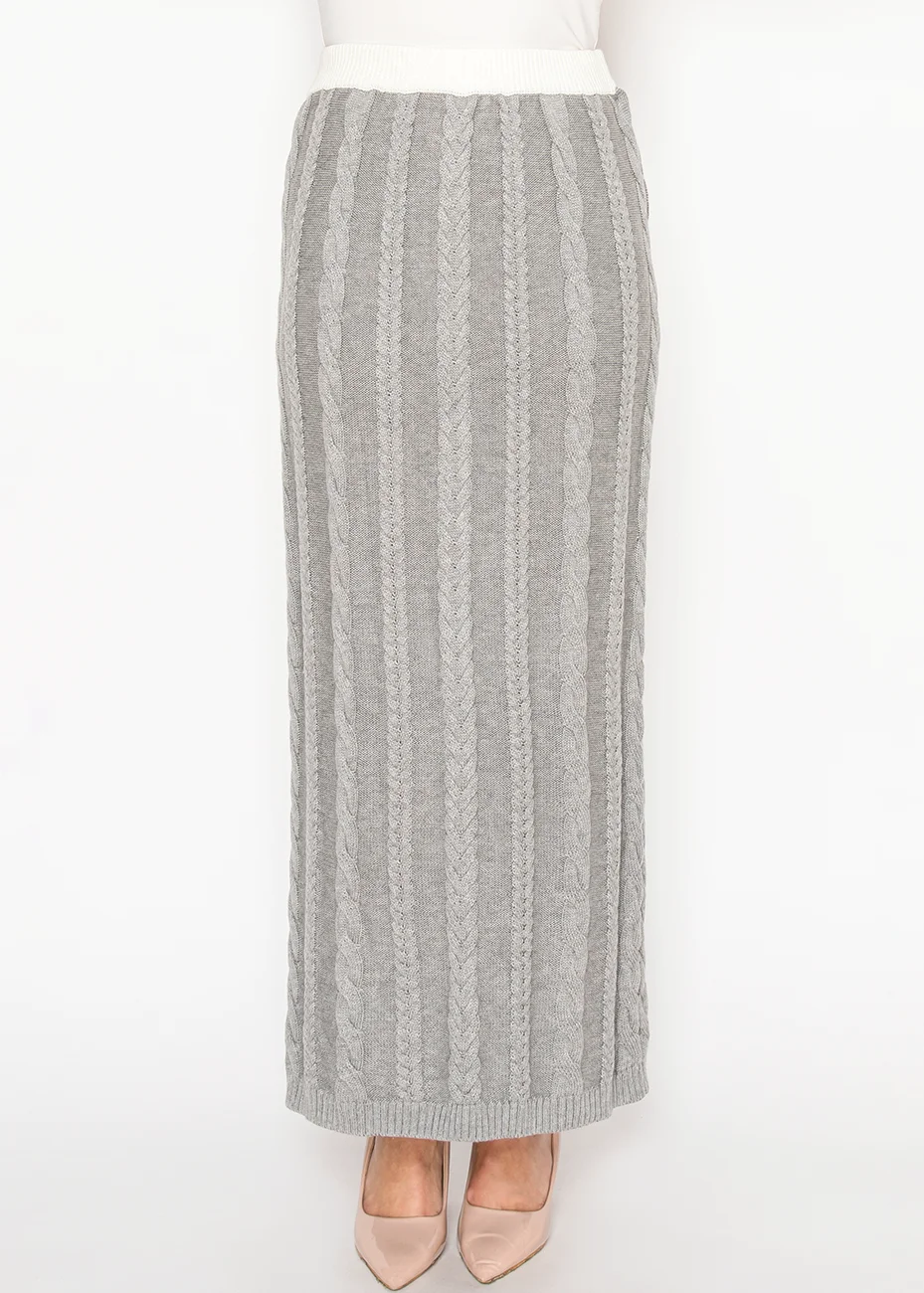 Mame Cable Stitch Knitted Skirt サイズ1 Mame Kurogouchi - Basket Motif Cable Stitch Knitted Skirt