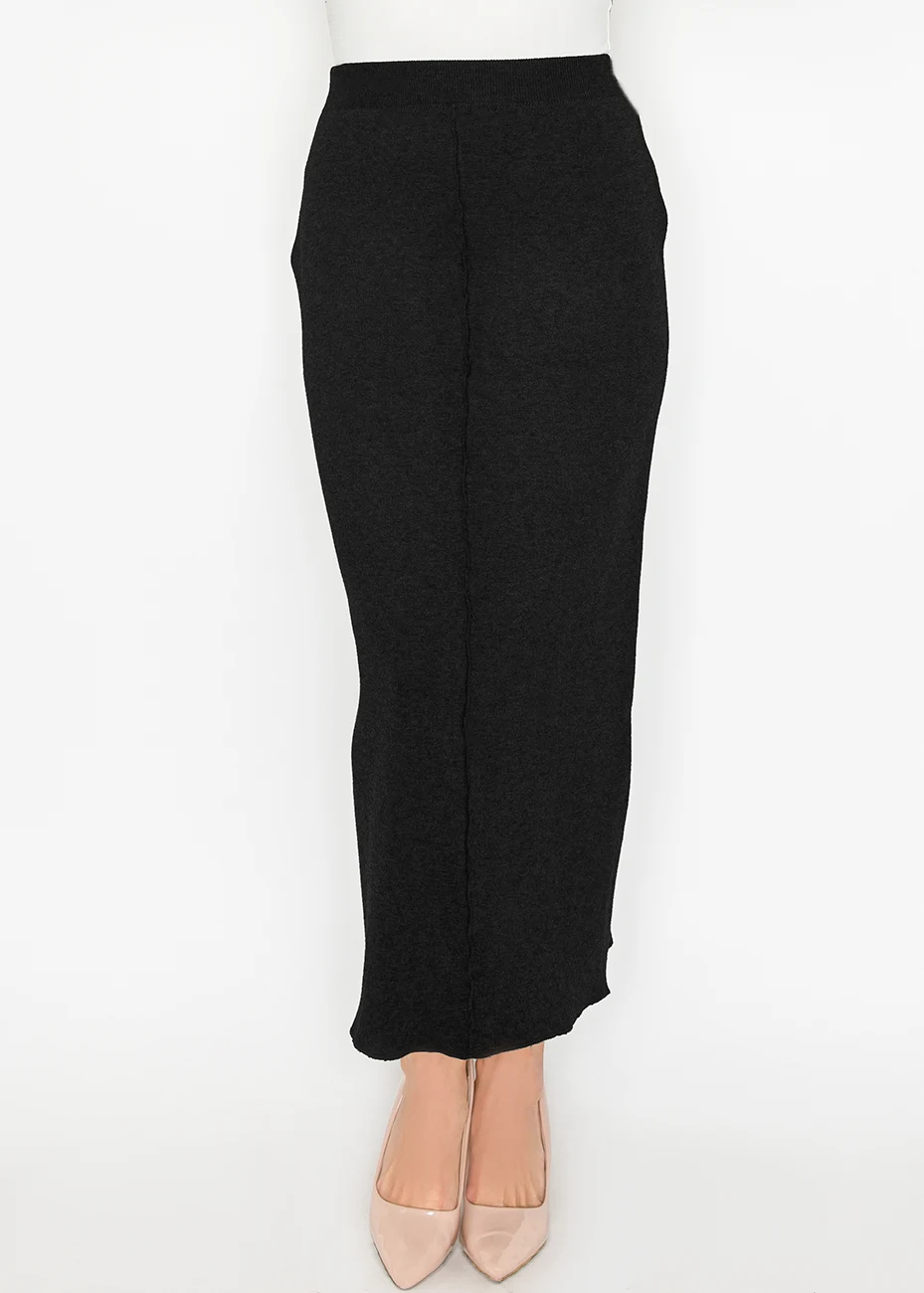 Classic Black Long Knit Skirt | Modest Women Clothing - YAL New York