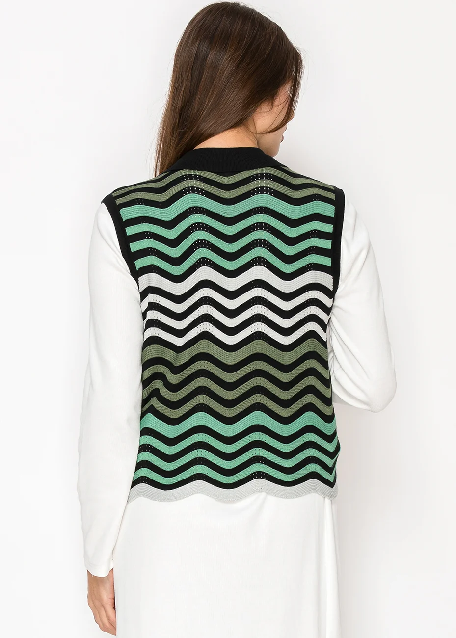Mint Green Wave Knit Vest | Modest Women Clothing - YAL New York