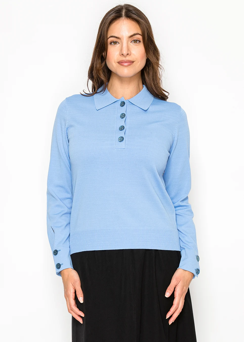 トップス melt the lady collared knit tops K5332-Blue-4.webp
