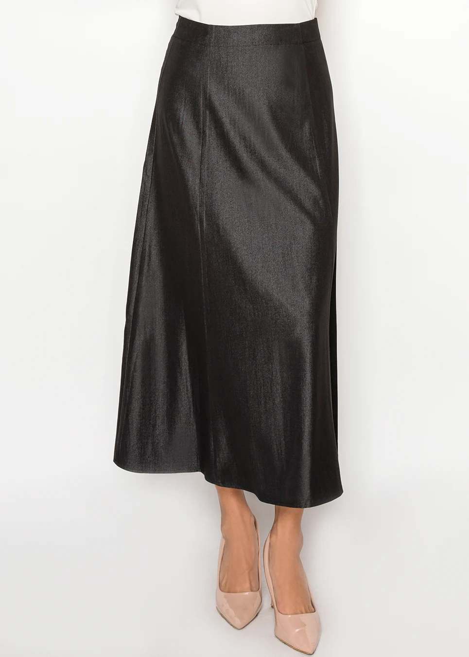 Deep Black Denim A-Line Skirt | Modest Women Clothing - YAL New York